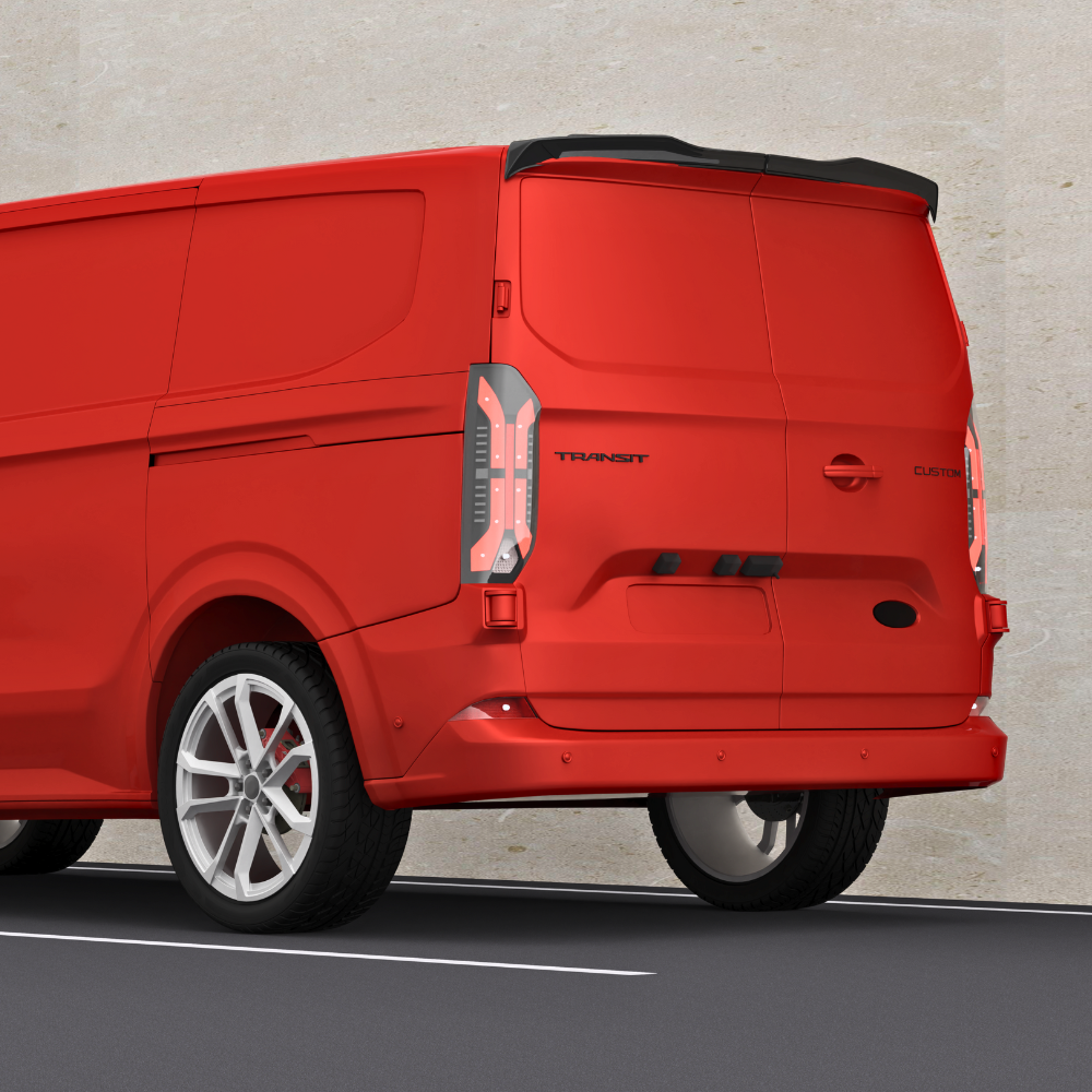 Ford Transit Custom MK2: Gloss Black V1 Barn Door Spoiler 24+