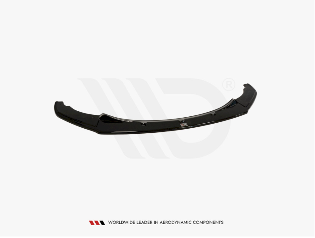 A black aerodynamic car component is centered on a plain white background, designed for vehicle enhancement. Text states, "WORLDWIDE LEADER IN AERODYNAMIC COMPONENTS."