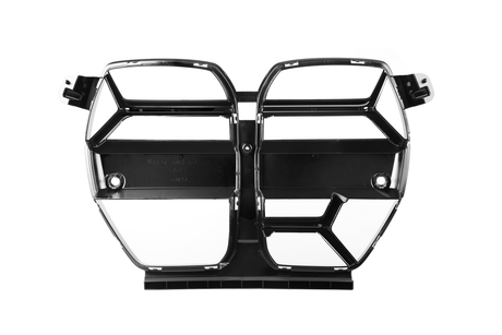 A black, molded plastic frame with multiple compartments, possibly part of a vehicle or appliance, against a white background. Visible text: "P/ol 4A22 0.65 AHC 13M-57."