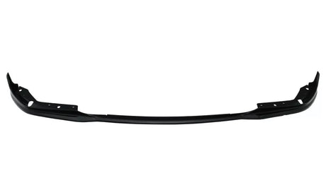 Black car bumper lip, slightly curved with mounting holes, set against a plain white background.