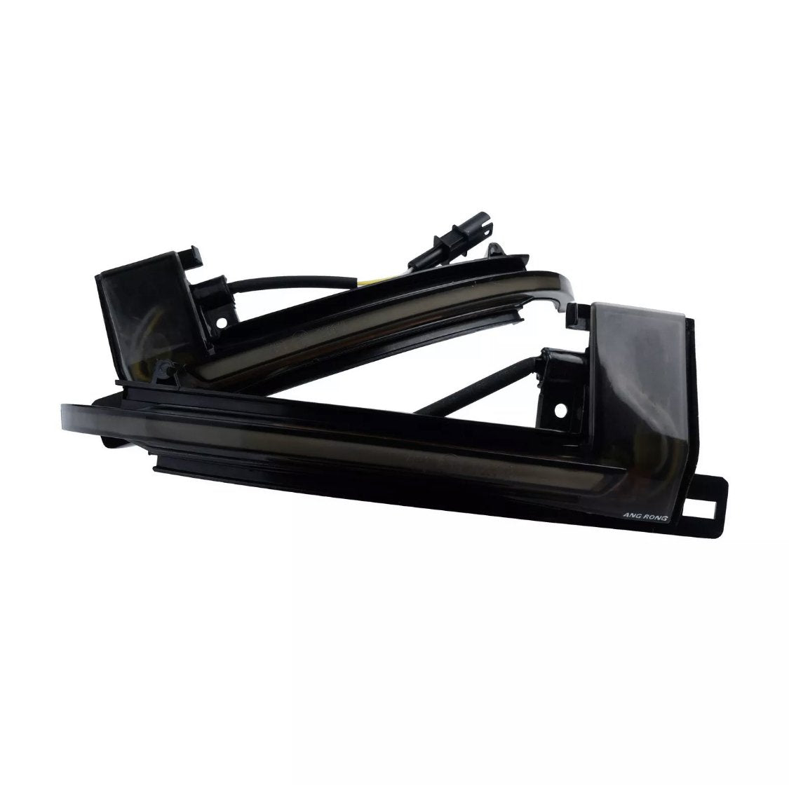 Car part with dark plastic housing and wiring connected, viewed in profile against a white background. Text on the part reads "ANG RONG."