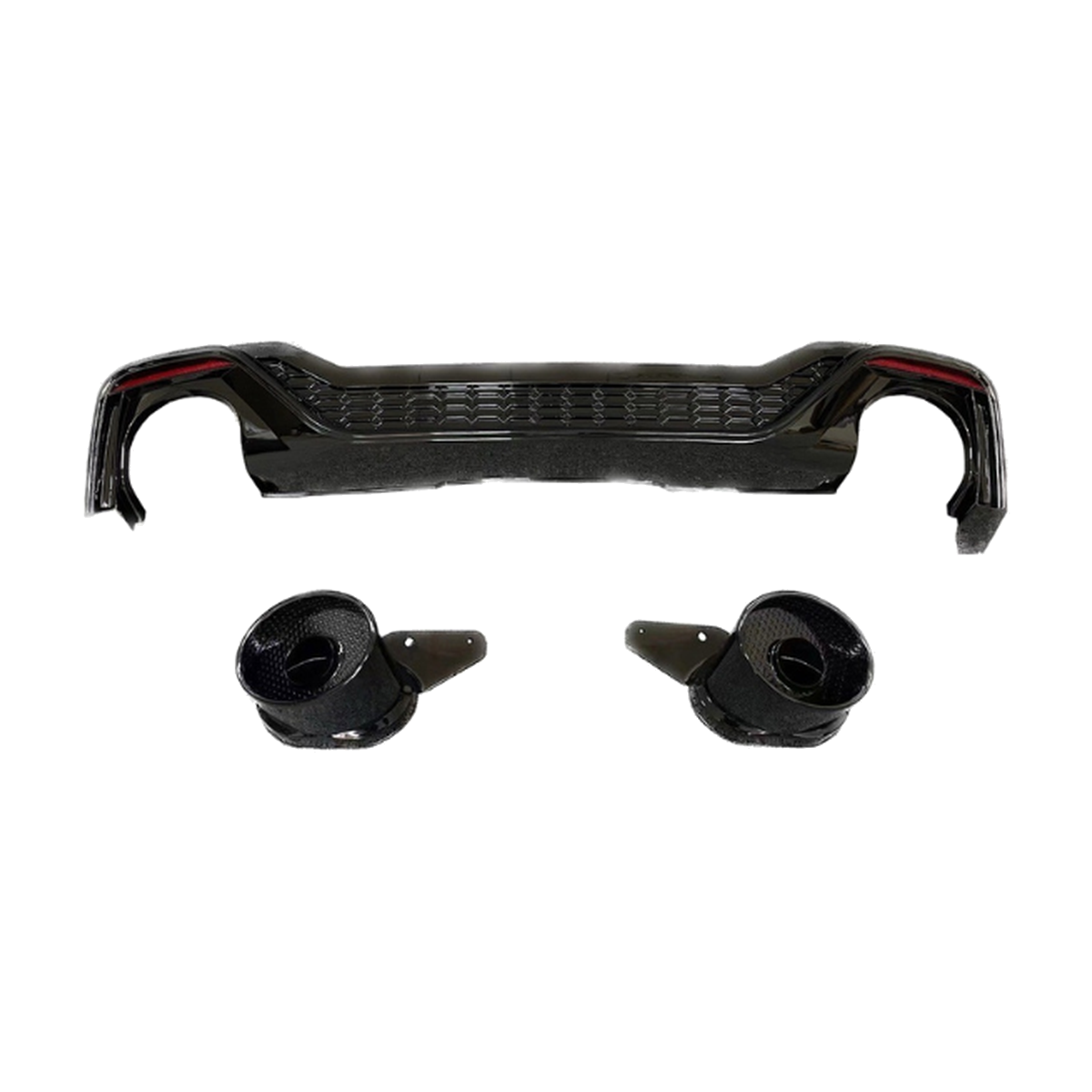 a5 s5 b8 5 gloss black rs5 style diffuser with black exhaust tips 20 23
