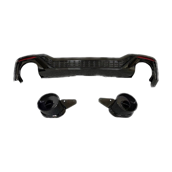 a5 s5 b8 5 gloss black rs5 style diffuser with black exhaust tips 20 23