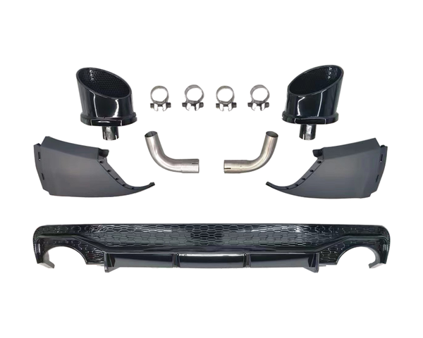 q5 sq5 type 80a gloss black rs style diffuser with black exhaust tips 21