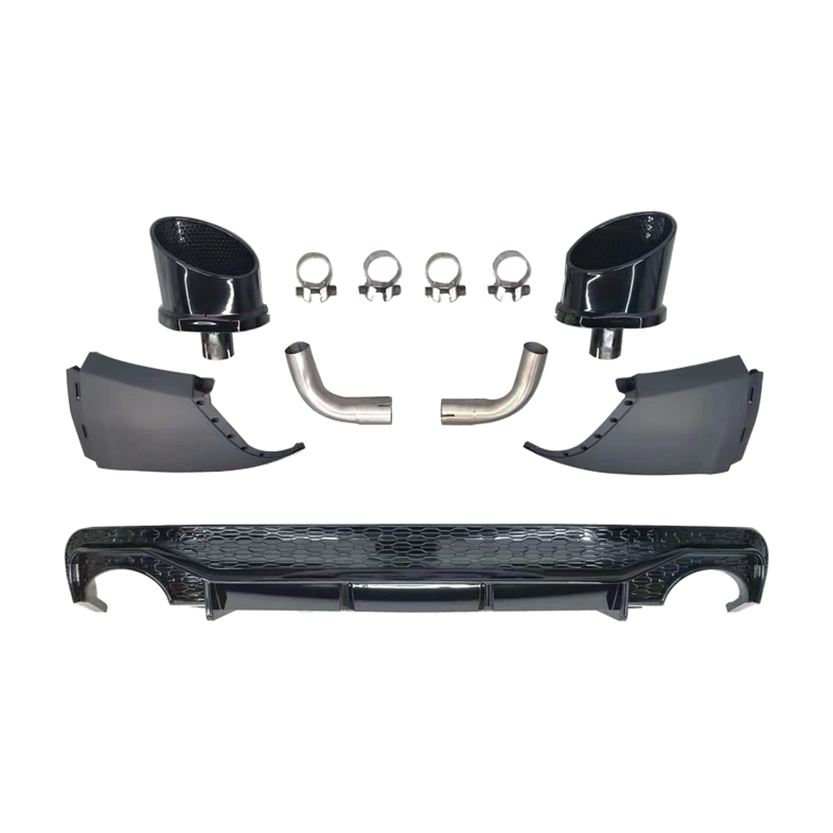 q5 sq5 type 80a gloss black rs style diffuser with black exhaust tips 21