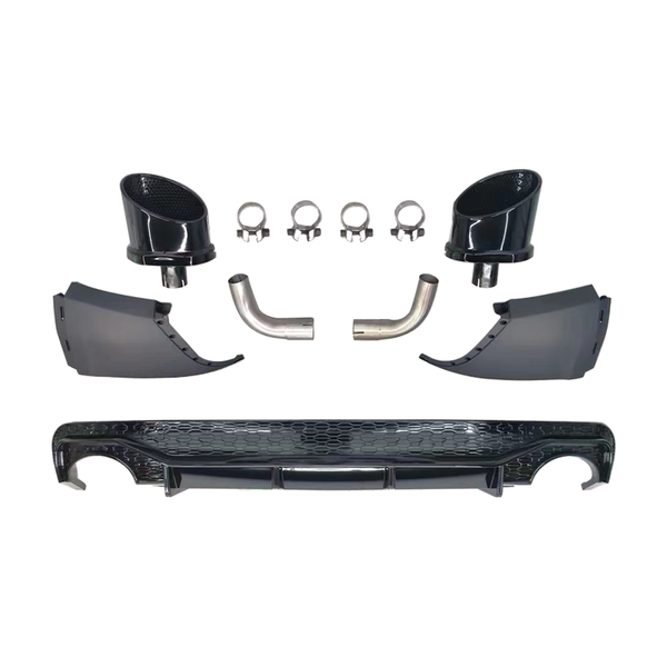 q5 sq5 type 80a gloss black rs style diffuser with black exhaust tips 21