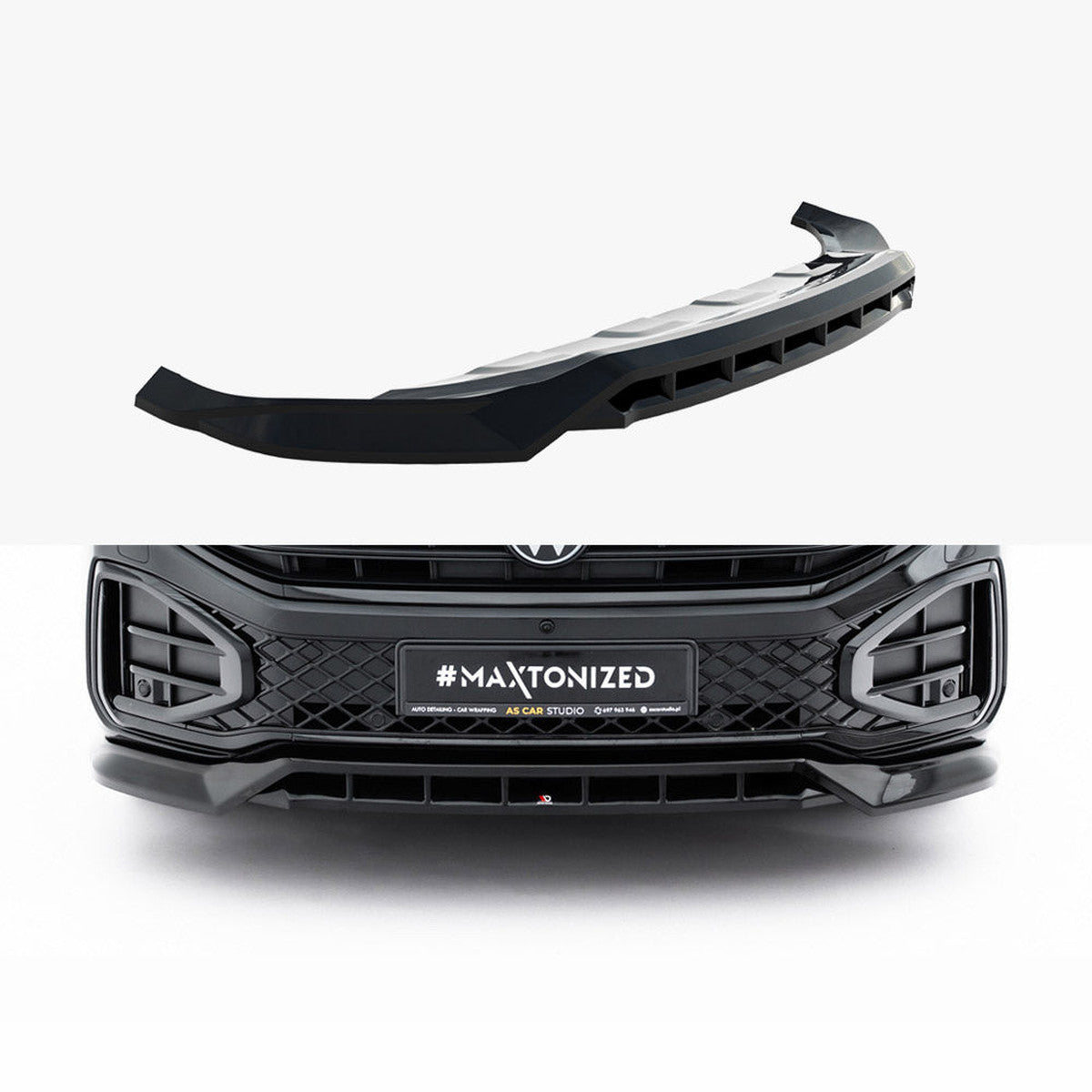 vw touareg r line mk3 facelift maxton front splitter