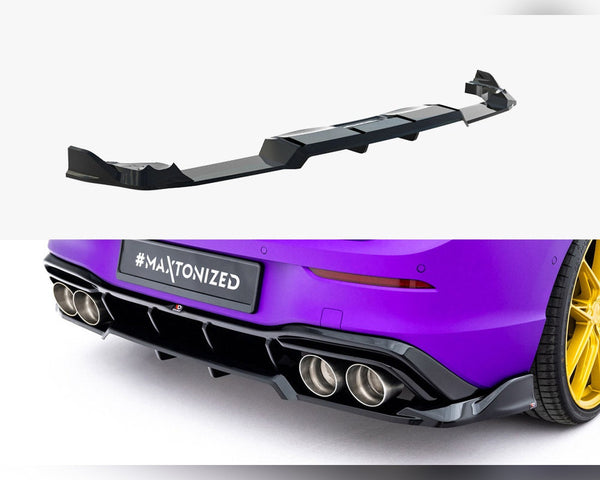 vw golf r mk8 mk8 facelift maxton rear splitter vertical bars v1