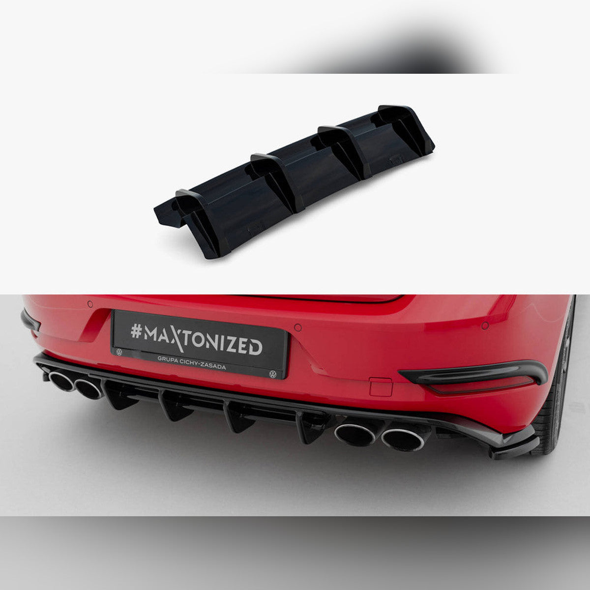 vw golf r hatchback mk7 facelift maxton rear diffuser