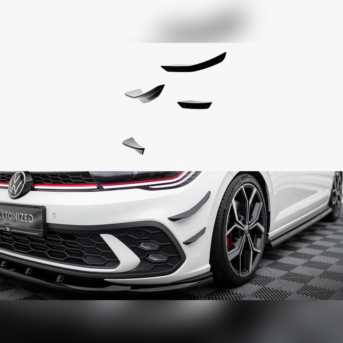 vw polo gti mk6 facelift maxton front bumper wings canards