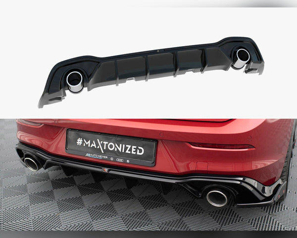 vw golf gte r line mk8 mk8 facelift maxton rear diffuser exhaust ends imitation