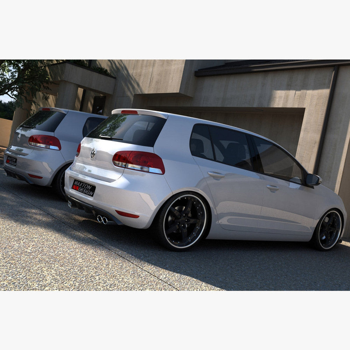 vw golf vi with 2 exhaust hole maxton rear diffuser
