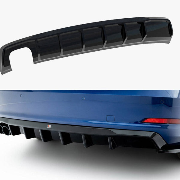 Audi - A3 Sedan 8V (Version with dual exhaust tips on one side): Maxton Rear Diffuser
