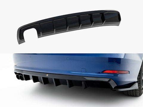 Audi - A3 Sedan 8V (Version with dual exhaust tips on one side): Maxton Rear Diffuser