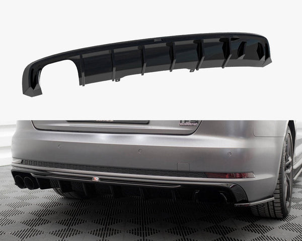 Audi - A4 S Line B9 (Version with dual exhaust tips on one side): Maxton Rear Diffuser V1
