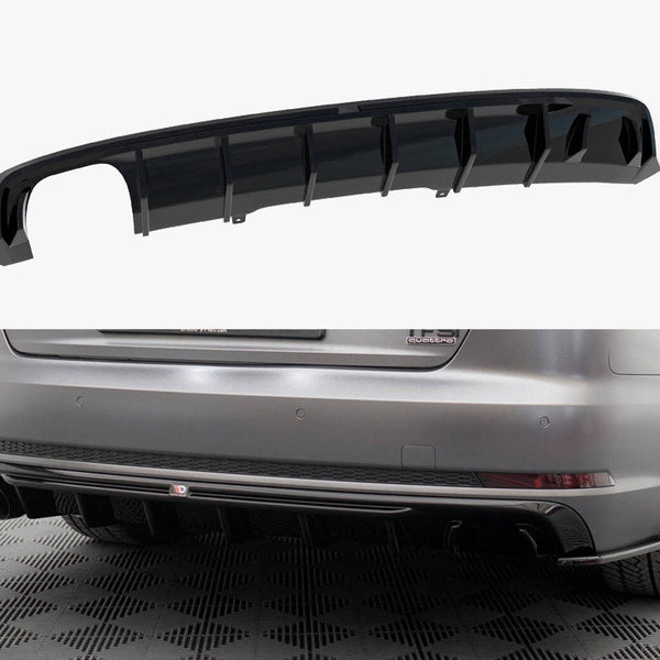 Audi - A4 S Line B9 (Version with dual exhaust tips on one side): Maxton Rear Diffuser V1