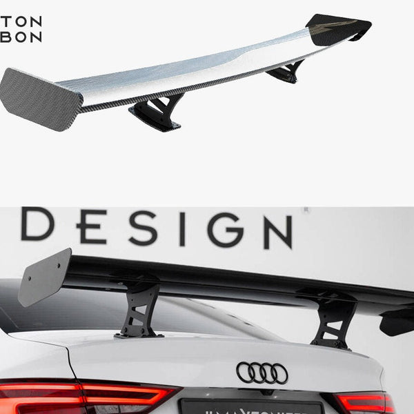 Audi - A3 / A3 S Line / S3 / RS3 Sedan 8V / 8V Facelift: Maxton Carbon Spoiler With Internal Brackets Uprights
