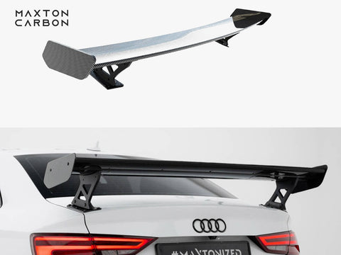 Audi - A3 / A3 S Line / S3 / RS3 Sedan 8V / 8V Facelift: Maxton Carbon Spoiler With External Brackets Uprights