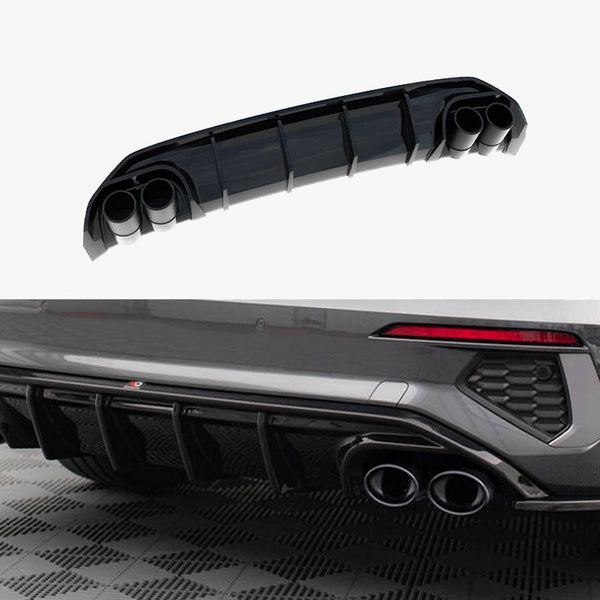 Audi - A3 S Line Sedan 8Y: Maxton Rear Diffuser + Exhaust Ends Imitation