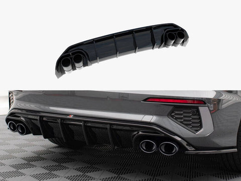 Audi - A3 S Line Sedan 8Y: Maxton Rear Diffuser + Exhaust Ends Imitation