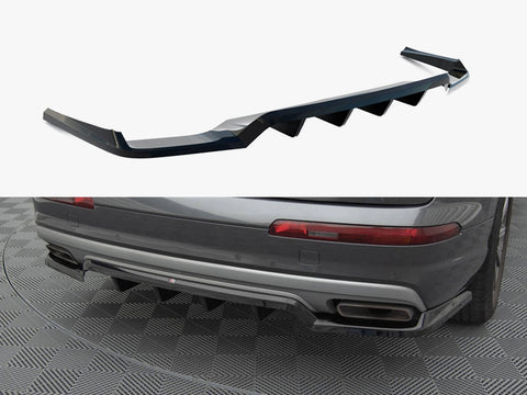 Audi - Q7 MK2: Maxton Central Rear Splitter (Vertical Bars)