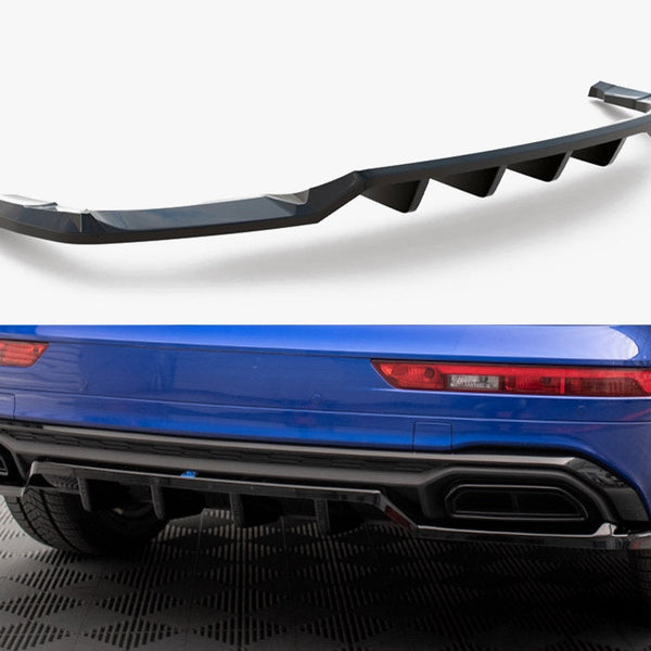 Audi - Q5 S Line SUV MK2 Facelift: Maxton Central Rear Splitter (Vertical Bars)