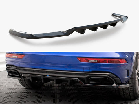 Audi - Q5 S Line SUV MK2 Facelift: Maxton Central Rear Splitter (Vertical Bars)
