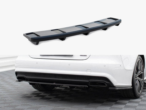 Audi - A7 S Line Facelift: Maxton Central Rear Splitter (Vertical Bars)