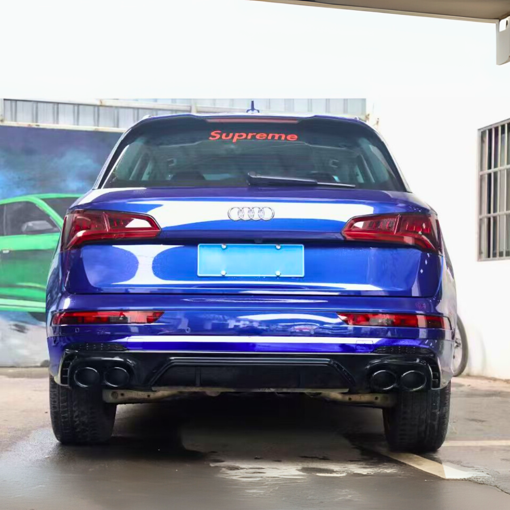 Q5 - MK2: Gloss Black Rear Diffuser SQ5 Style with Exhaust Tips 18-24