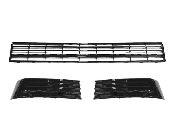 Transporter - T6: Gloss Black Lower Radiator Bumper Grille Insert 3 Piece 15-19