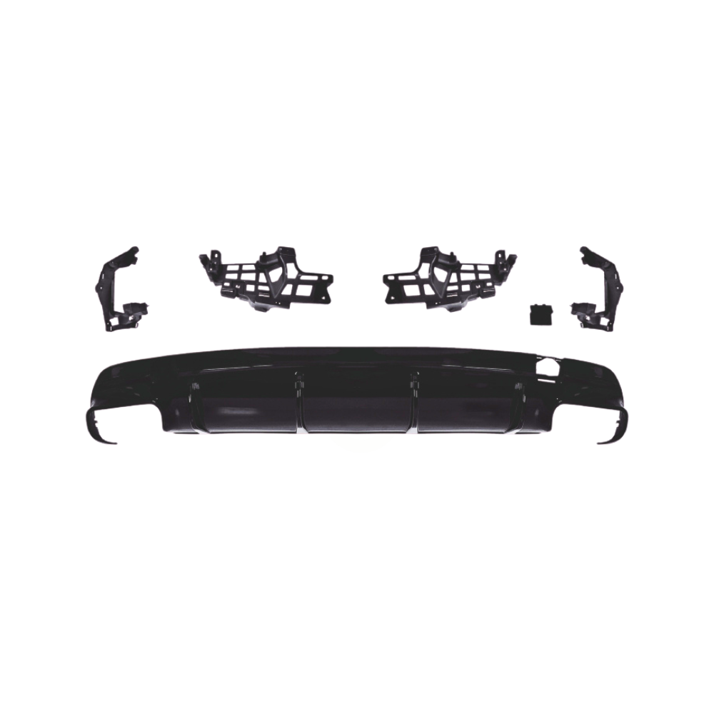 CLA - W117: Gloss Black CLA45 Style Gloss Black Diffuser with Exhaust Tips 13-18