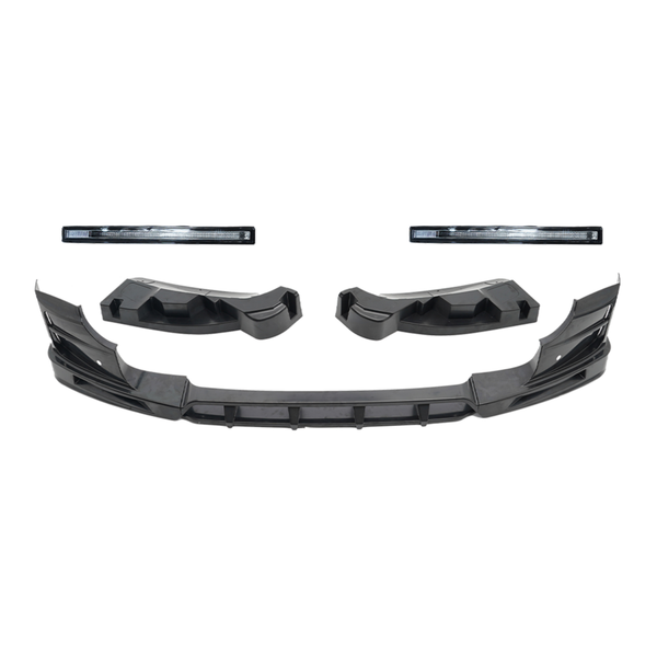 Defender 90/110 - L663: Gloss Black V2 Front Splitter with DRL 20+