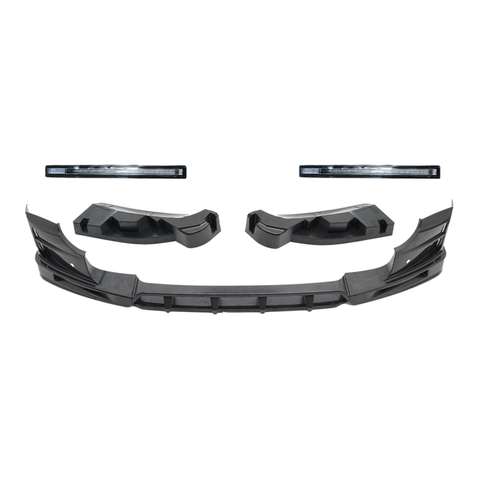 Defender 90/110 - L663: Gloss Black V2 Front Splitter with DRL 20+