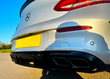 C Class - C205 Coupe: Gloss Black Rear Diffuser 14-18