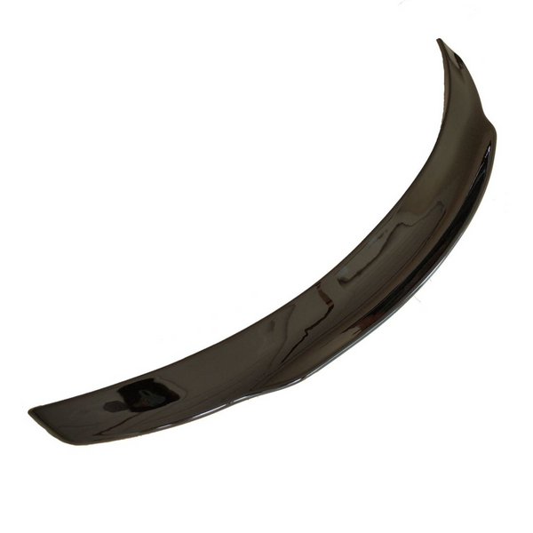 A glossy, curved car spoiler displayed alone on a plain white background.