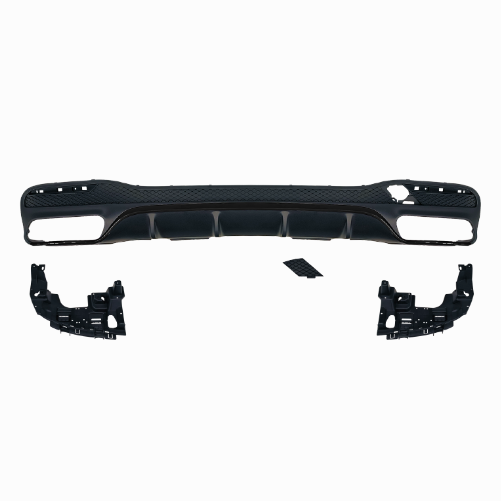 GLE - W166: 63 Style Gloss Black Rear Diffuser 15-18