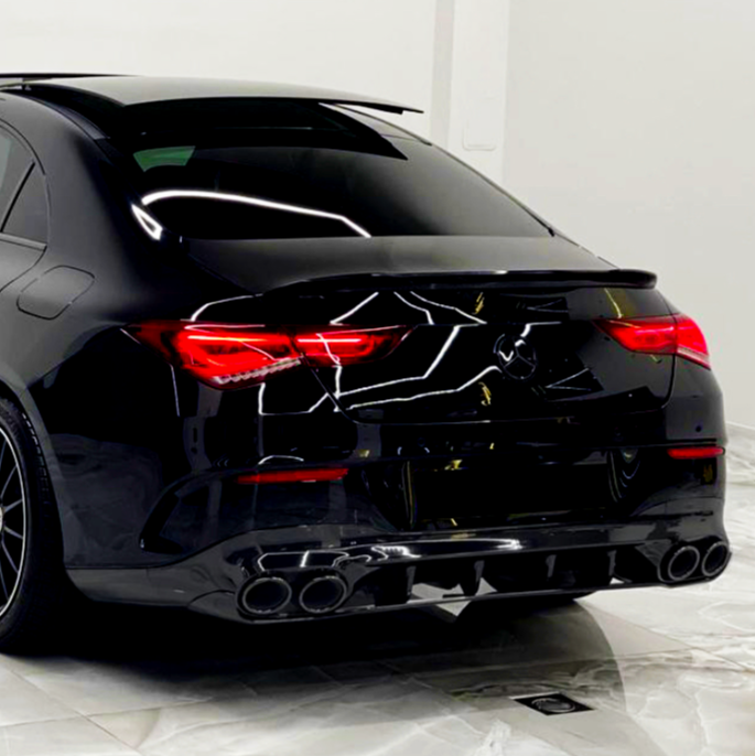 C Class - CLA W118 Pre-Facelift: Gloss Black Rear Diffuser 19-22