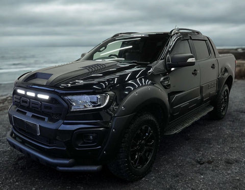 Ranger - T6/T7/T8: Satin Black Lower Bumper Twin Nudge Bar 12-22