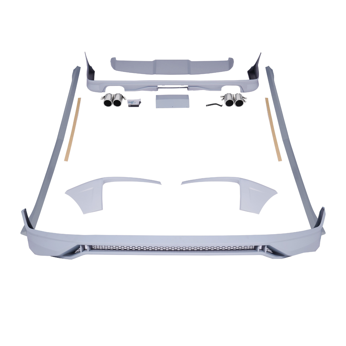 Transporter - T6 SWB: Primed Splitter Side Skirt Rear Bumper Spoiler 15-19