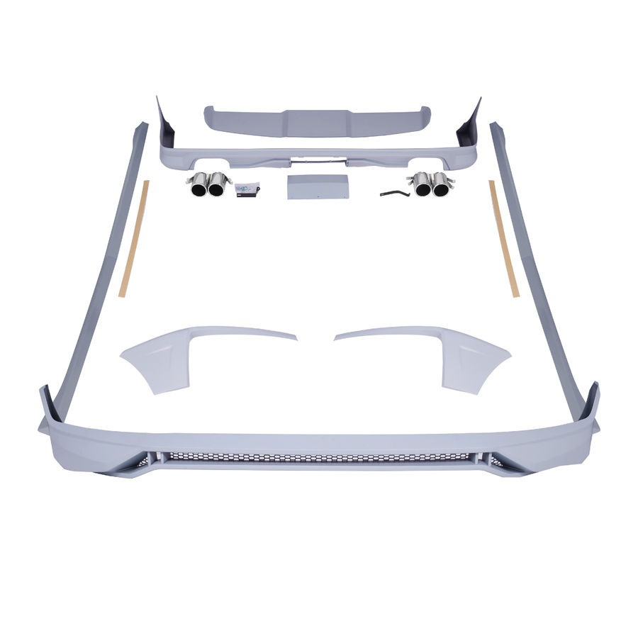 Transporter - T6 SWB: Primed Splitter Side Skirt Rear Bumper Spoiler 15-19