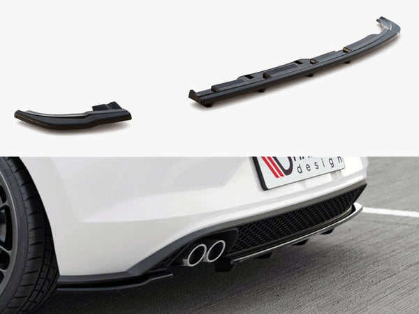 VW - Polo GTI / R Line MK6: Maxton Rear Splitter (Vertical Bars)