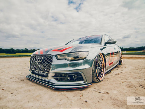 Audi - S6 / A6 C7 S Line (2 Splitters = 1 SET) (2011-2014): Maxton Front Racing Splitter