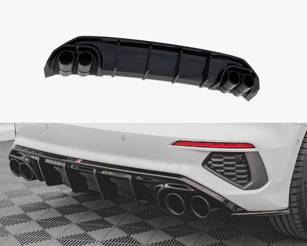 Audi - A3 S Line Sportback 8Y: Maxton Rear Diffuser + Exhaust Ends Imitation