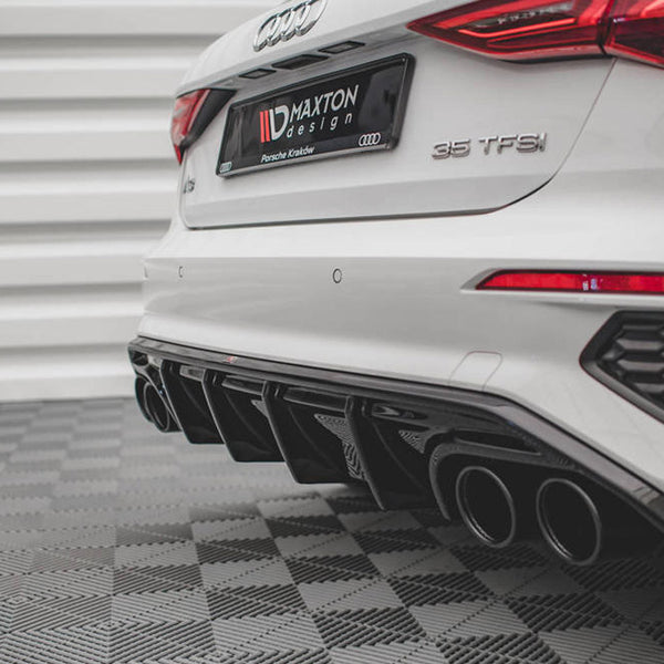 Audi - A3 S Line Sportback 8Y: Maxton Rear Diffuser + Exhaust Ends Imitation