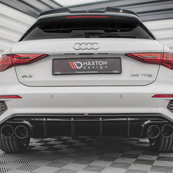 Audi - A3 S Line Sportback 8Y: Maxton Rear Diffuser + Exhaust Ends Imitation