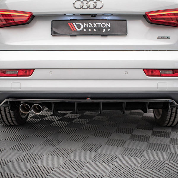 Audi - Q3 Sport 8U Facelift: Maxton Central Rear Splitter (Vertical Bars)