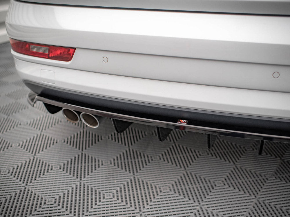 Audi - Q3 Sport 8U Facelift: Maxton Central Rear Splitter (Vertical Bars)