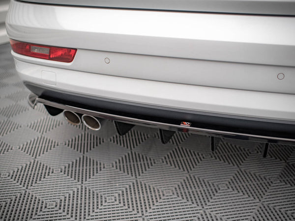 Audi - Q3 Sport 8U Facelift: Maxton Central Rear Splitter (Vertical Bars)