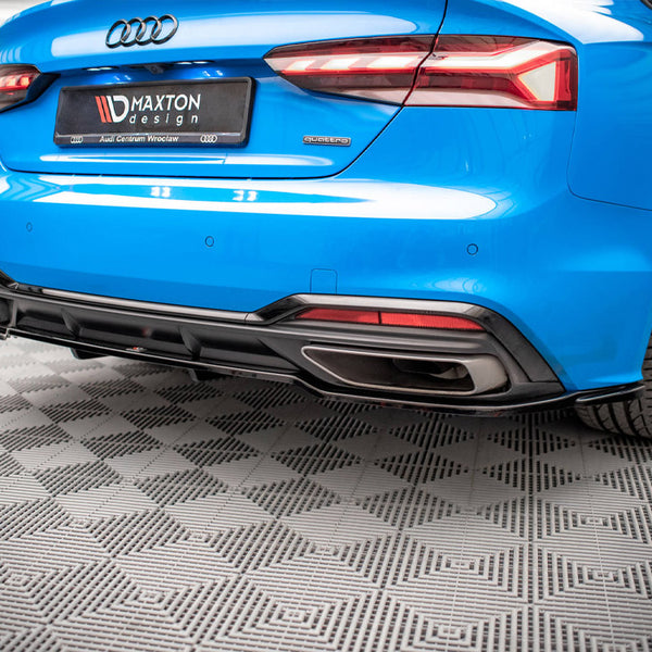 Audi - A5 S Line F5 Facelift: Maxton Central Rear Splitter (Vertical Bars)