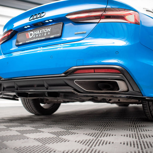Audi - A5 S Line F5 Facelift: Maxton Central Rear Splitter (Vertical Bars)
